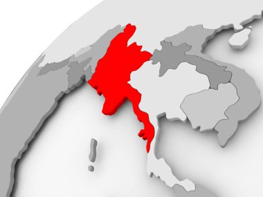 Myanmar gri siyasi dünya üzerinde