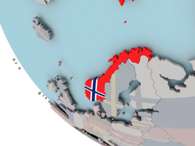 Norveç bayrağı çizim ile