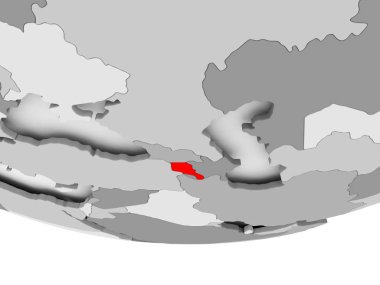 Ermenistan'ın haritada gri siyasi dünya