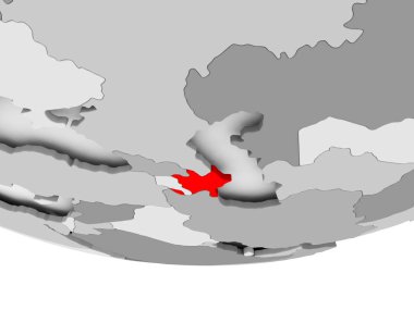 Azerbaycan Haritası gri siyasi dünya üzerinde