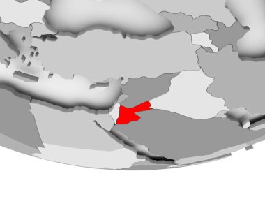Ürdün Haritası gri siyasi dünya üzerinde