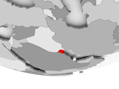 Kuveyt Haritası gri siyasi dünya üzerinde