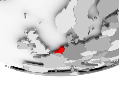 Hollanda Haritası gri siyasi dünya üzerinde