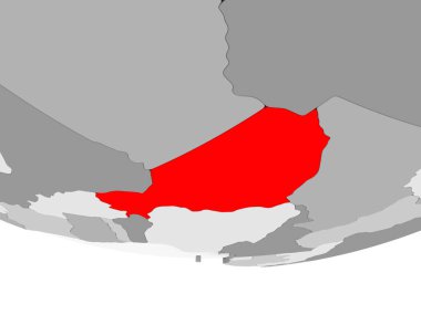 Nijer Haritası gri siyasi dünya üzerinde