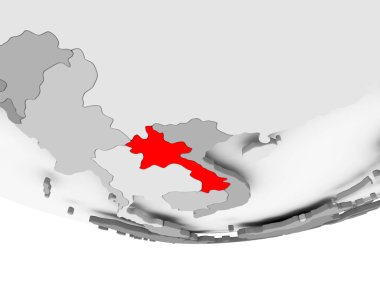 Laos Haritası gri siyasi dünya üzerinde