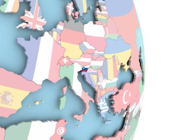 Slovenya ile dünya üzerinde bayrak