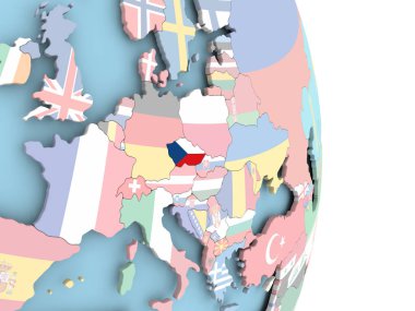 Çek Cumhuriyeti dünya üzerinde bayrak ile