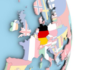 Almanya dünya üzerinde bayrak ile