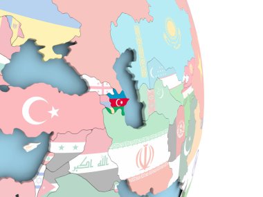 Azerbaycan bayrağı dünya üzerinde