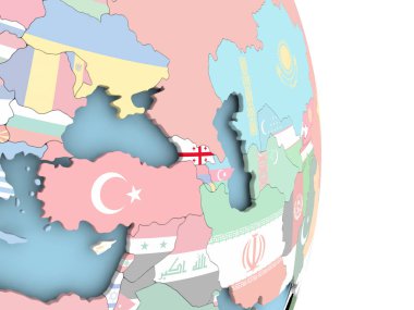 Gürcistan ile dünya üzerinde bayrak