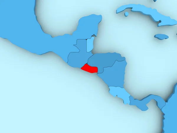 Mapa Salwadoru — Zdjęcie stockowe