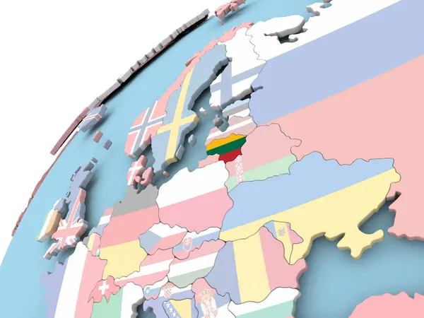 Litvanya bayrağı ile dünya üzerinde