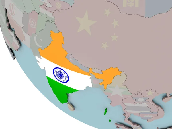 Indien med flaggan illustration — Stockfoto
