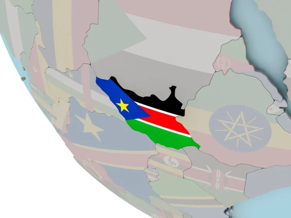 Sudán del Sur con ilustración de bandera —  Fotos de Stock