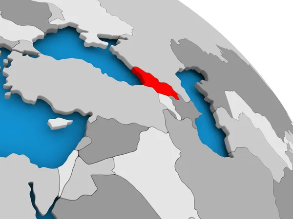 조지아 지도에 빨간색으로 — 스톡 사진