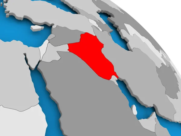 Irak in het rood op kaart — Stockfoto