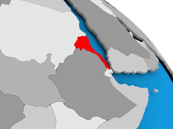 Ερυθραία με κόκκινο χρώμα στο χάρτη — Φωτογραφία Αρχείου