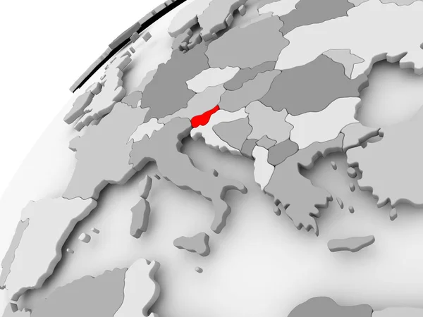 Slovenya gri siyasi dünya üzerinde — Stok fotoğraf