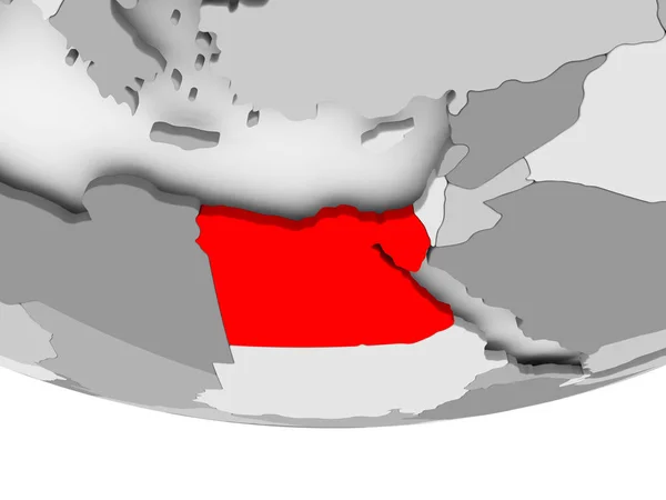 Mapa de Egipto en el mundo político gris —  Fotos de Stock