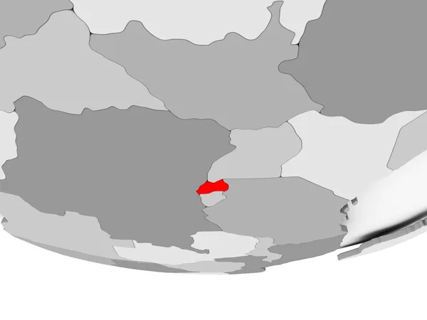 卢旺达灰色政治全球地图 — 图库照片