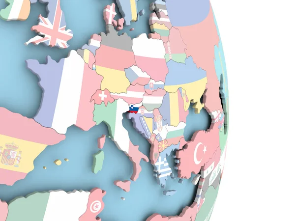 Slovenya ile dünya üzerinde bayrak