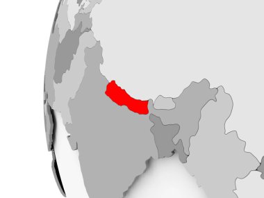 Nepal gri dünya üzerinde