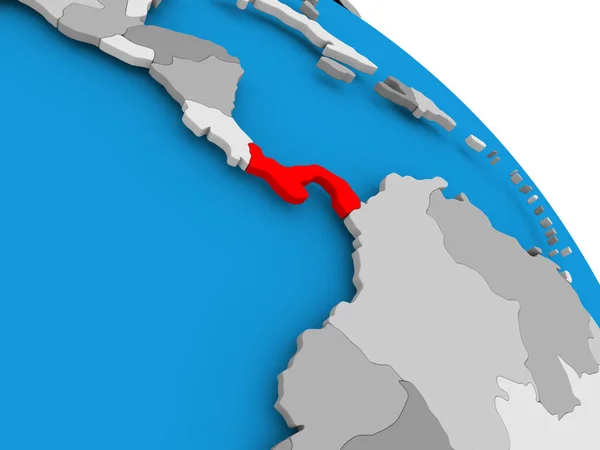 Panama in red on map — Stock Photo, Image