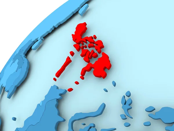 Filipijnen op blauwe wereldbol — Stockfoto