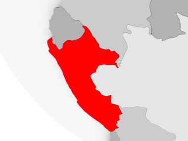 Peru Haritası kırmızı