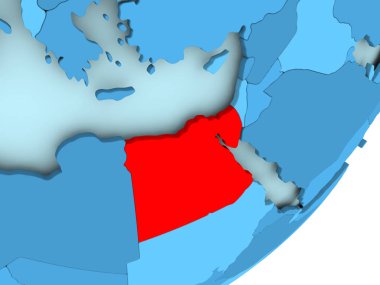 Mısır'ın haritada mavi siyasi dünya