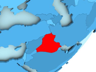 Irak'ın haritada mavi siyasi dünya
