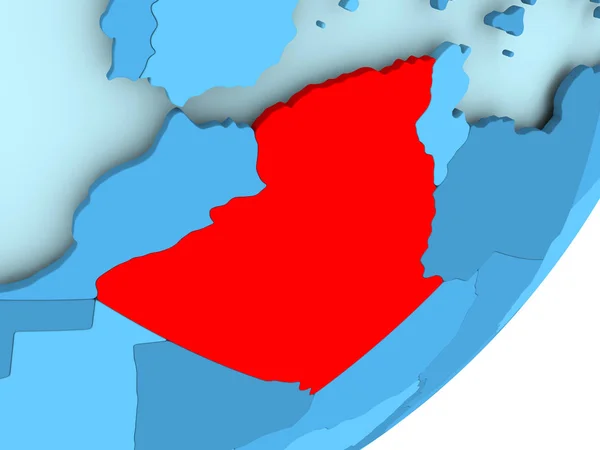 Χάρτης της Αλγερίας μπλε πολιτικό πλανήτη — Φωτογραφία Αρχείου