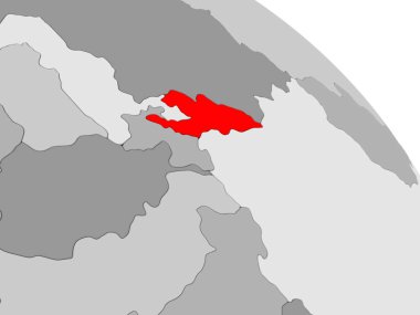 Kırgızistan haritası üzerindeki kırmızı