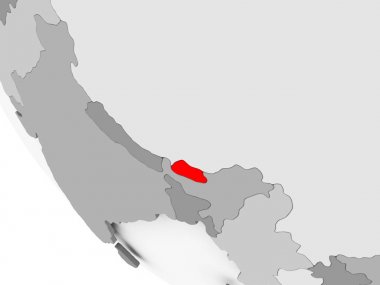 Bhutan Haritası kırmızı