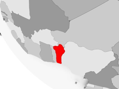 Benin Haritası kırmızı