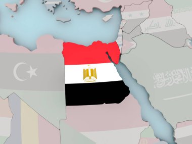 Mısır bayrağı ile siyasi dünya üzerinde