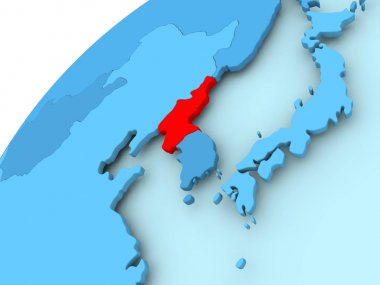 Kuzey Kore mavi dünya üzerinde