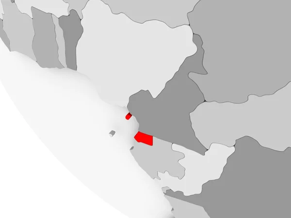 Mapa de Guinea Ecuatorial en rojo — Foto de Stock