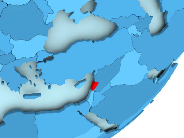 Map of Lebanon on blue political globe — Stock Photo, Image