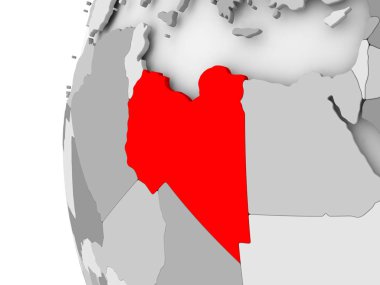 Libya gri dünya üzerinde
