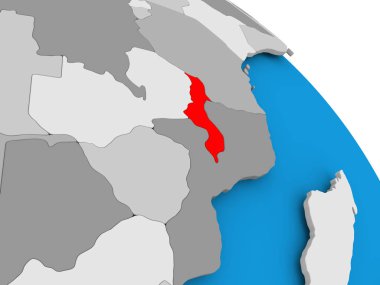 Malavi Haritası üzerindeki kırmızı