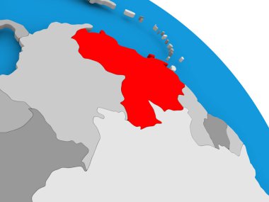 Haritada kırmızı Venezuela'da