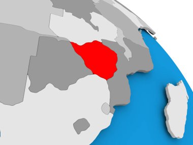 Haritada kırmızı Zimbabve