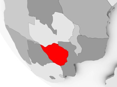 Zimbabve Haritası kırmızı