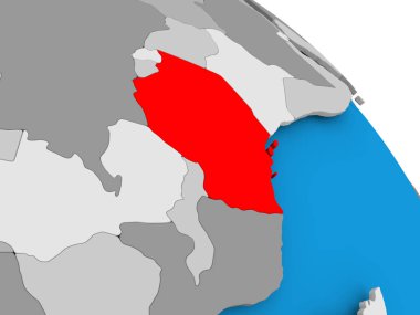 Haritada kırmızı Tanzanya'da