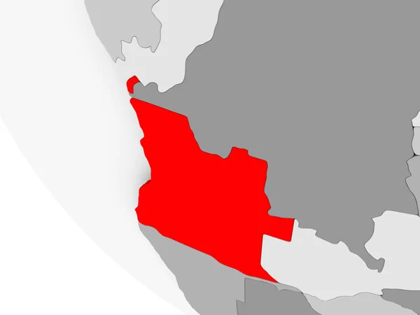 红色的安哥拉地图 — 图库照片