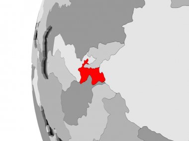 Tacikistan gri dünya üzerinde