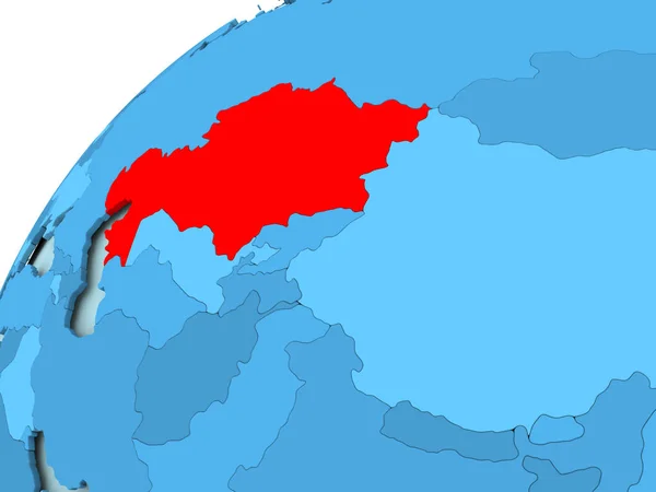 파란 세계에 카자흐스탄 — 스톡 사진