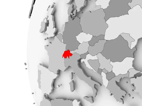 灰色の地球上のスイス — ストック写真