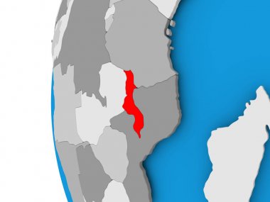 Malavi Haritası siyasi dünya üzerinde